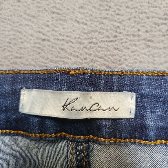 Kancan Jeans Juniors Size 5 Blue Mid Rise Skinny Leg Distressed Stretch Denim - Picture 3 of 10